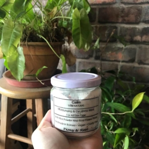 CALM Powdered Face Mask from PEONY & ROOT - Moisturize & De-stress Skin using Organic Rice, Rose Petals, Purple Rose, Milk